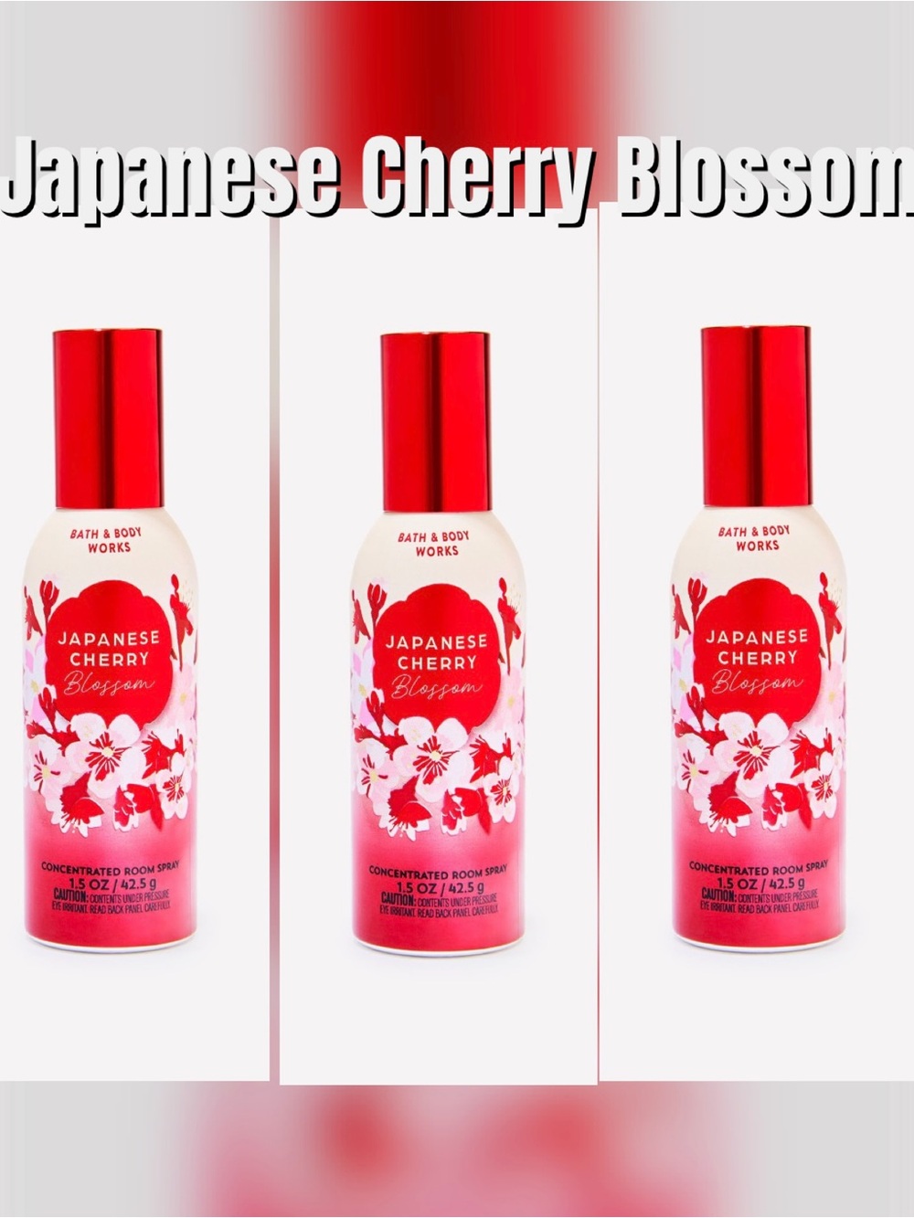 Bath & Body Works Japanese Cherry Blossom Concentrated Room Spray 3 Pack